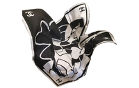 CHANEL Silk Scarf Women's Black