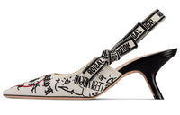 DIOR J'Adior Amour Slim Heel High Heels 6.5cm Women's Ecru
