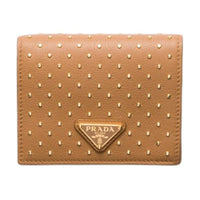 PRADA Leather Wallet Small Size Women's Natural