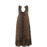 SAINT LAURENT Leopard print Midi Dress
