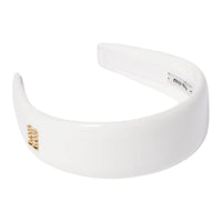 MIU MIU Metal, Lambskin Headbands Unisex White