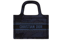 DIOR BookTote Canvas Handbag Mini Women's Blue
