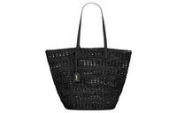 SAINT LAURENT Raffia Basket Bag Handbag Medium Size Women's Black