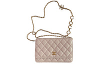 CHANEL Cow Leather Shoulder Bag, Crossbody Bag Regular Women's Light Purple