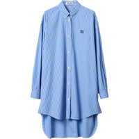 MIU MIU Logo Appliqué Striped Shirt Dress