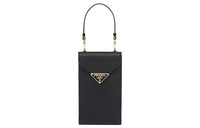 PRADA Leather Shoulder Bag Crossbody Bag Handbag Mini Women's Black
