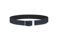 DIOR Logo Carving Smooth Buckle Leather Belts Men's Blue Width: 3cm