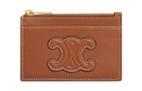 CELINE Smooth Sheepskin Card Holder Women's Tawny