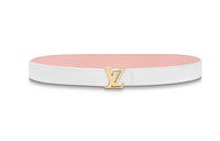 LOUIS VUITTON Double Sided Logo Letter, Smooth Buckle Leather, Metal Leather Belts Women's White/Pink Width  3CM