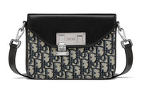 DIOR Lock Cow Leather Camera Bag, Handheld Shoulder Bag, Crossbody Bag Medium Size Men's Beige/Black