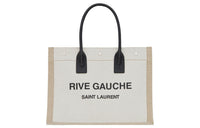 SAINT LAURENT Fabric Tote Bag Shopping Bag Handbag Regular Women's White