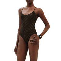 HERMES FW24 One-piece Swimsuit Women's Coffee
