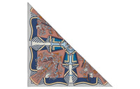 HERMES Silk Scarves Women's Ice Brown/Marine Blue/Gray