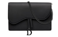 DIOR Saddle Matte Cowhide Saddle Bag Shoulder Bag Crossbody Bag Women's Black