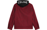 CELINE Hooded Overshirt In Checked Wool