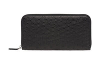 PRADA Ostrich Leather Wallet Men's Black