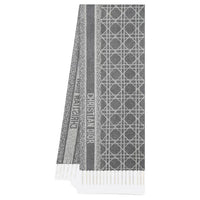 DIOR Sheep Wool, Mulberry Silk Knit Scarves Women's Gray