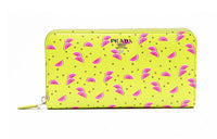 PRADA Leather Wallet Women's Yellow