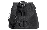 DIOR Embroidery Canvas Canvas Bag Shoulder Bag Crossbody Bag Kids' Black