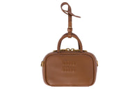 MIU MIU Leather Shoulder Bag, Crossbody Bag Extra Mini Women's Cognac Brandy