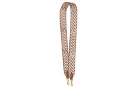 HERMES Zigzag Canvas With Swift Calfskin Bag Straps Women's Gold & White