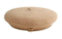 HERMES Merino Wool Felt Berets Women's Gravel Color