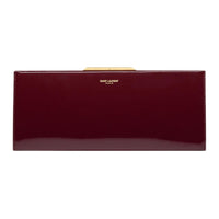 SAINT LAURENT Calfskin Portable Clutch Small Size Women's Dark Red Wine