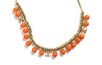 CHANEL Necklaces Women's Gold Orange