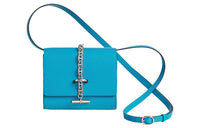 HERMES Chaine D'Ancre Chamkila Goat Skin Wallet Regular Women's 0F Bleu Frida Frida Blue