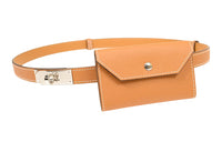 HERMES Leather Belts Women's Gold Brown
