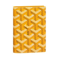 GOYARD SAINT-MARC Canvas Cowhide Card Holder Unisex Yellow