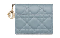 DIOR Lady Dior Sheepskin Clutch Wallet Mini Women's Candy, Light Blue