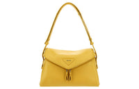 PRADA Soft Sheepskin Leather Handbag Shoulder Bag Regular Women's Yellow