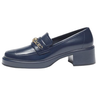 CHANEL 24K Chunky Heel High Heels 5.5cm Women's Blue