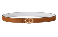 HERMES Leather Belts Women's Gold/White