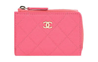 CHANEL Calfskin Wallet Women's Pink