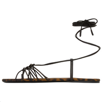 SAINT LAURENT CASSANDRE Babylone Strap Sandals Women's Leopard Print