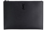 SAINT LAURENT Leather Clutch Men's Black
