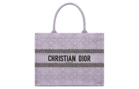 DIOR BookTote Raffia Grass Tote Bag Shopping Bag Handbag Medium Size Women's Light Purple