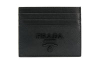 PRADA Cow Leather Card Holder Women's Black