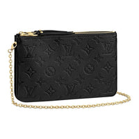 LOUIS VUITTON Grained Calfskin Chain Bag Shoulder Bag Women's Black