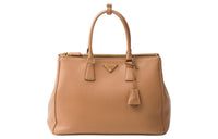 PRADA Leather Shoulder Bag Crossbody Bag Handbag Large Size Women's Brown