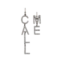 SAINT LAURENT Brass, Crystal Earrings Women's Silver