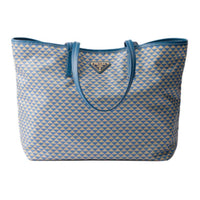 PRADA Recycled Nylon Tote Bag, Shopping Bag, Shoulder Bag Unisex Light Blue