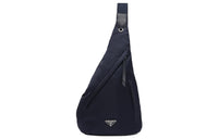 PRADA Fabric With Leather Sling Bag, Shoulder Bag Men's Blue