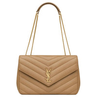 SAINT LAURENT LOULOU Lambskin Shoulder Bag Large Size Women's
