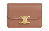 CELINE Triomphe Shiny Calfskin Card Holder Women's Brown