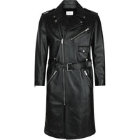 SAINT LAURENT Zip-Up Belted Coat