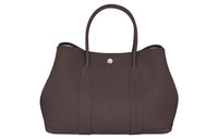 HERMES Garden Party Cow Leather Garden Handbag Unisex Ebony