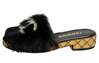 CHANEL Closed Toe Slippers Women's Black